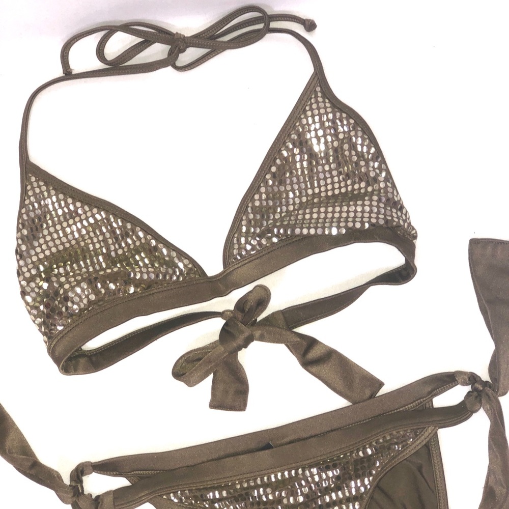Guess Tan Crochet Bikini Swimwear